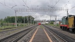 Электропоезд ЭД4М-0147 прибывает на ст. Мурсалимкино