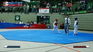 Int. Bergischer Löwen Cup. 2019 Taekwondo match 142 Judith Vallo (GER) vs. Hannah Runjajic (GER)