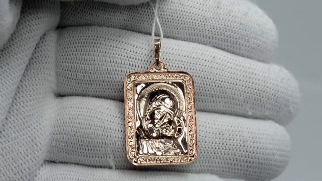 Золотая подвеска-иконка Божией Матери Владимирская П-51003 смотреть онлайн