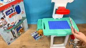 Распаковка игрушки ветеринарный центр Ecoiffier. Играем в ветеринара с игрушечной собакой. Обзор.