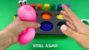 Satisfying Video l How to Make Rainbow Lollipop Slime with Stress Balls Cutting ASMR