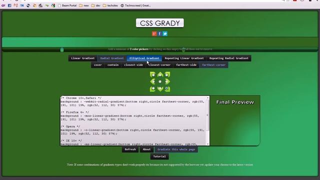 CSS Grady - A easy to use CSS3 Gradients generator for chrome