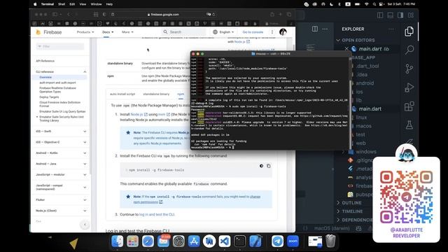 Flutter Firebase Setup using FlutterFire CLI [2023] Easy and Fastest Way! (macOS ) in Arabic