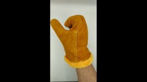 Перчатки спилковые укороченные с мехом