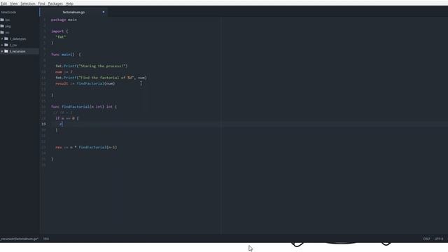 Factorial using Recursion in Golang | Time2Code | TimeToGolang