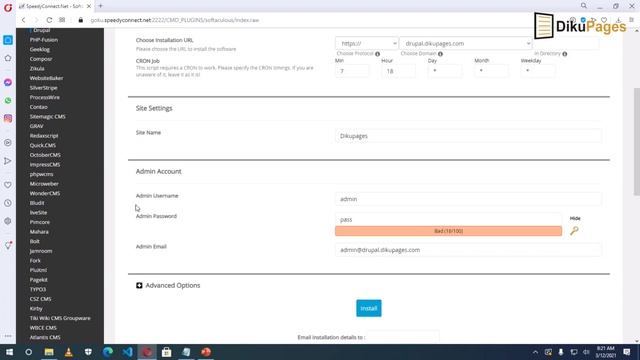How to Install Drupal on cPanel Using SOFTACULOUS Auto Installer 2021