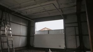 Монтаж двух секционных ворот "DoorHan" для промышленных объектов