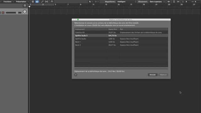 Tutoriel Logic Pro X: comment déplacer la librairie sonore de Logic sur un autre disque?