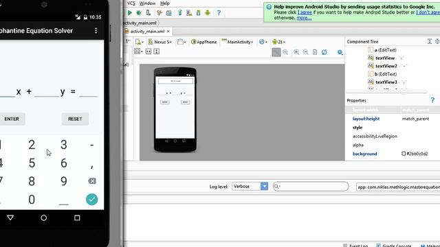 Android Studio App - Diophantine equation calculator смотреть онлайн