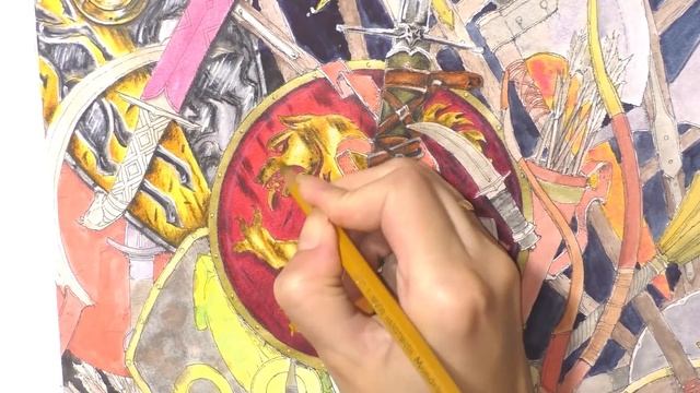 Coloring"Game of Thrones"WEAPONS AND COATS OF ARMS 2 // Раскрашиваем"Игра престолов"ОРУЖИЕ И ГЕРБЫ смотреть онлайн