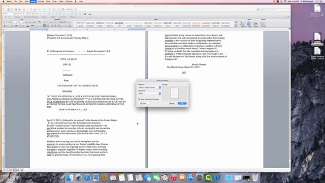 Insertion page numbers Word 2011 MAC смотреть онлайн