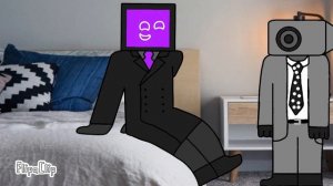 Tv woman seduce a TV man