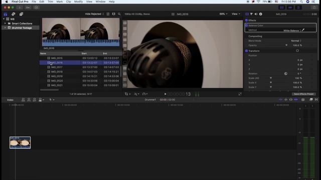 FCPX 10.4 Easy White Balance Correction with Eyedropper Tool смотреть онлайн