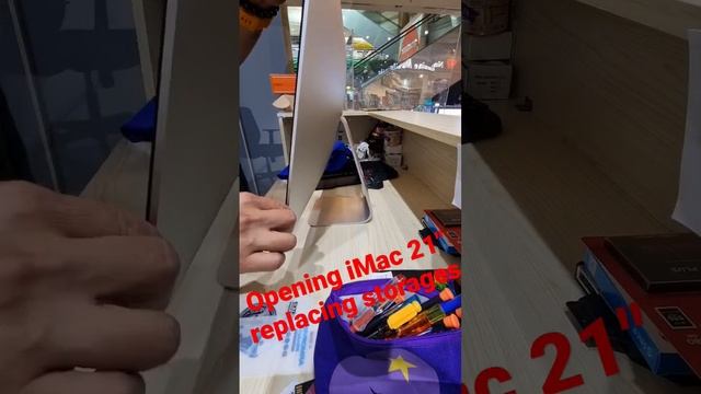 iMac 21" opening #apple #ssd #repair #imac