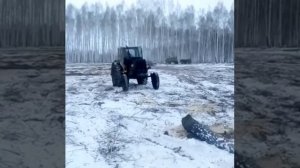 Трелевка самодельным захватом на мтз 50 часть 2