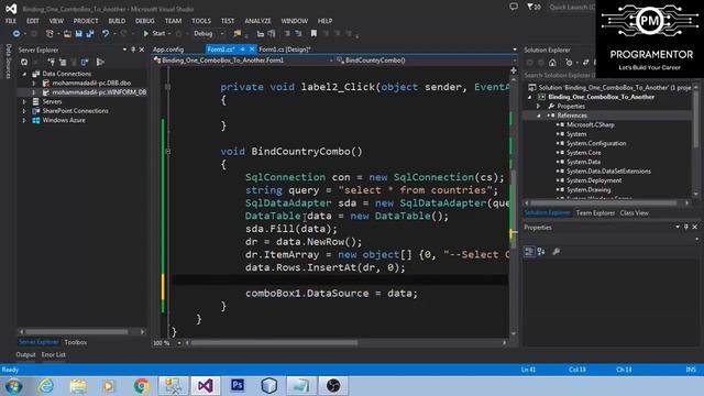 34 | How To Bind One ComboBox With Another ComboBox With Database In Winforms C# (Hindi/Urdu)