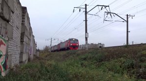 Электропоезд ЭД9Э-0047 на перегоне Нижний Новгород Московский - Толоконцево
