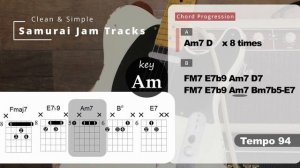 Smooth Funk Guitar Backing Track in A minor