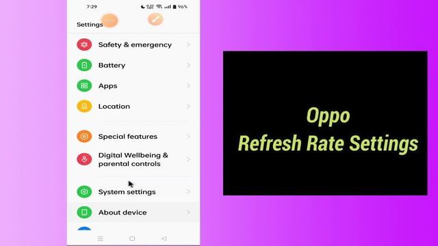 Oppo Refresh Rate Settings || Change Screen Refresh rate setting || Oppo A96, A97, A57, A58, A76 смотреть онлайн
