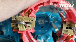 TOTAL Tools Rotary Hammer Drill Repair - How to Replace the Carbon Brush Set.