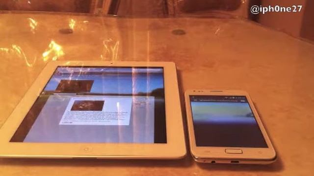 New iPad vs White N8000 Android Phone Browser Speed Test смотреть онлайн