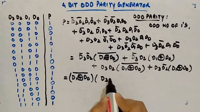 Four Bit Odd Parity Generator - Digital Circuits and Logic Design
