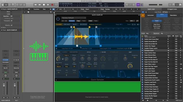 Logic Pro X 10.5 Quick Sampler Lesson: Import Edit and Create смотреть онлайн