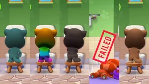 My Talking Tom 2 - SQUID GAME - but Talking Angela is the doll - PEE ( TOILET 2 )