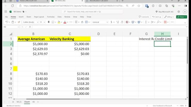 Velocity Banking Step by Step spreadsheet tutorial