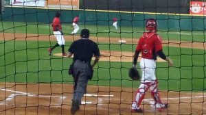 Hickory RHP Akeem Bostick vs. Asheville 3B Ryan McMahon, 4.10.14