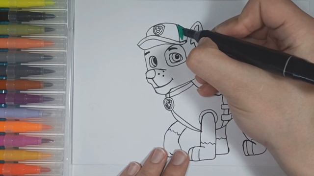 Drawing Rocky from PAW Patrol for Kids  Рисуем Рокки из Щенячий патруль для детей