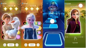Elsa Let It Go vs Frozen Anna vs Olaf vs Touch The Sky - Tiles Hop EDM! Frozen Elsa