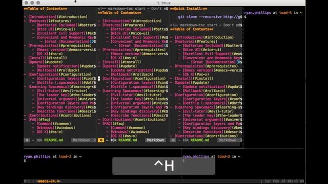 tmux, spacemacs, and evil-tmux-navigator смотреть онлайн