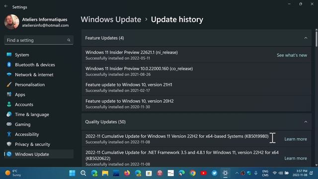 Windows 11 Security updates 21H2 KB5019961 22H2 KB5019980 смотреть онлайн
