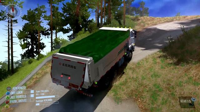 Spintires MudRunner - Dongfeng Tianlong KC 6x6 Dump Truck Drives Uphill NEW MOD смотреть онлайн