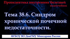 Тема 38.6. Синдром хронической почечной недостаточности.