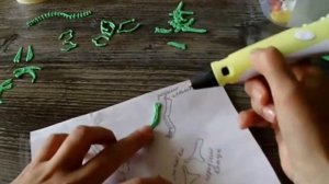 Скелет динозавра 3D ручкой.