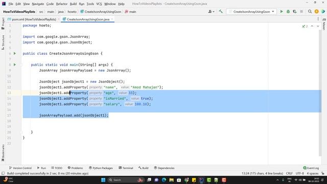 How To Create Simple & Nested JSON Array Using GSON Java Library | #gson #java