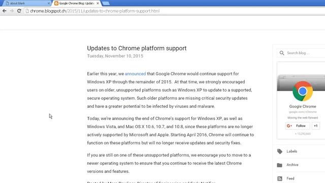 Google - Will End Support For Chrome on XP Vista MAC 10.6 10.7 10.8 смотреть онлайн