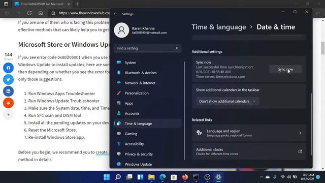 Error 0x80D05001 for Microsoft Store or Windows Update смотреть онлайн