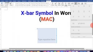 X Bar Symbol in Word [ MAC ]