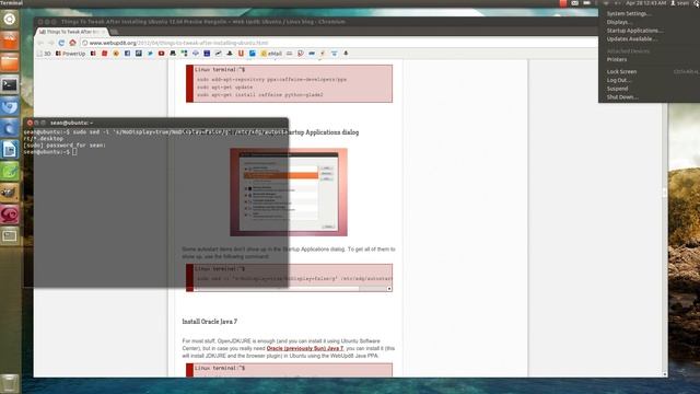 Show all autostart items - Ubuntu