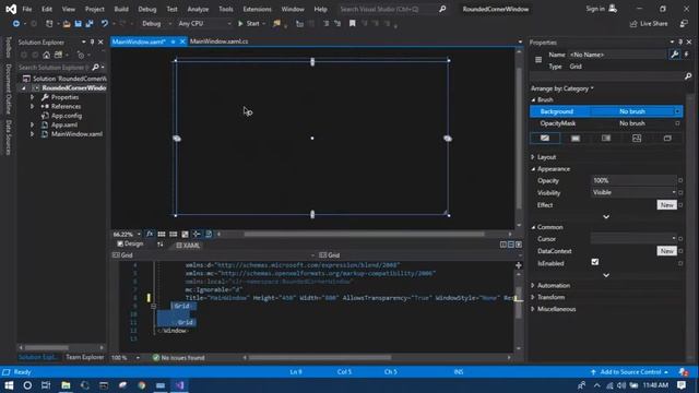 How To Create Rounded Corners WPF Window In Visual Studio