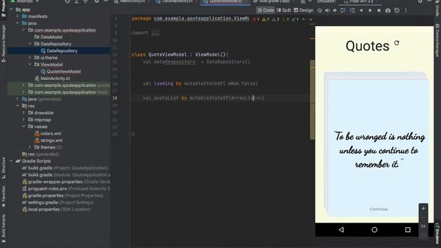 Build a find quotes app using Jetpack Compose with MVVM #JetpackCompose #MVVM #MADSkills