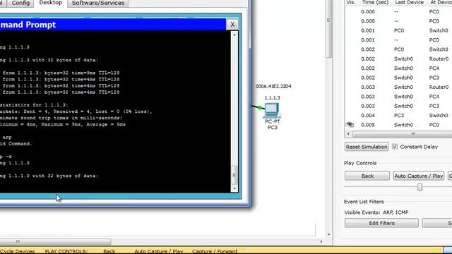 ARP, resolución de MAC a partir de la IP Packet Tracer 5.3 Modo simulación смотреть онлайн