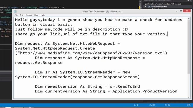 How to make a Check for Updates Button in Visual Studio(Visual Basic-VB)