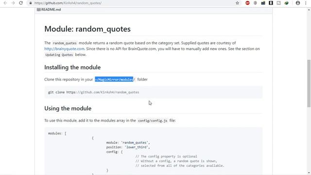 Magic Mirror 7 - 3rd Party Module Installation - Random Quotes смотреть онлайн