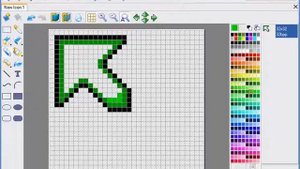 Junior Icon Editor: Glowing cursor icon.
