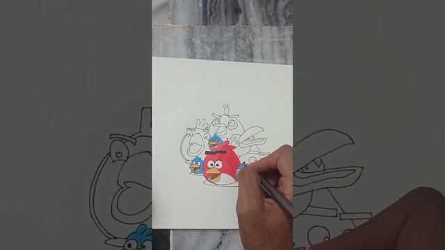 Angry Bird Drawing with His Friends 🖌️ смотреть онлайн
