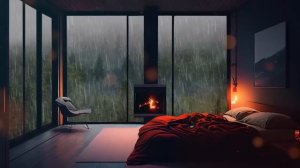 Heavy Rain On Window Sounds for Sleep 10 Hours - Cozy Bedroom Ambience - Rain Sounds For Sleeping